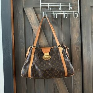 Louis Vuitton Stressa Monogram Shoulder Satchel in Brown and Tan